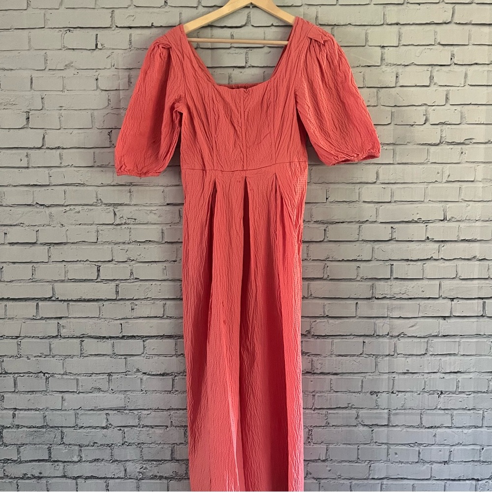 A New Day Pink Smocked‎ Sundress Puff Sleeve Wedding Guest
